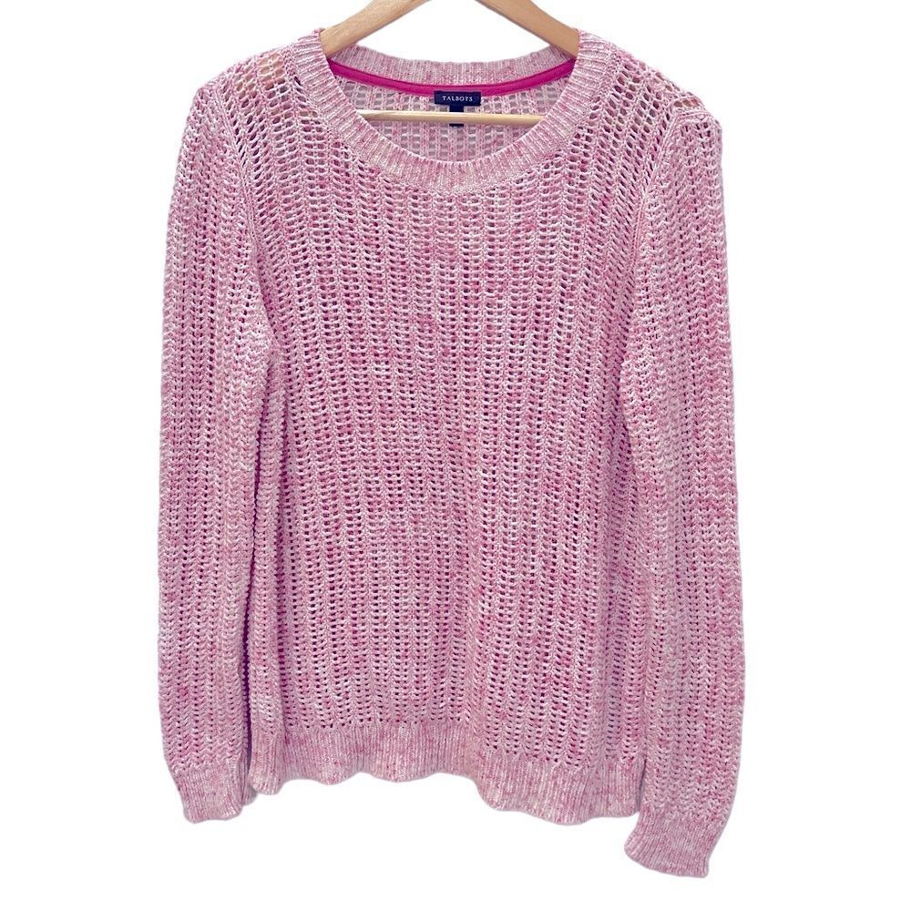 Talbots Crew Neck Pink Sweater Size Medium